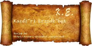 Kazári Erzsébet névjegykártya